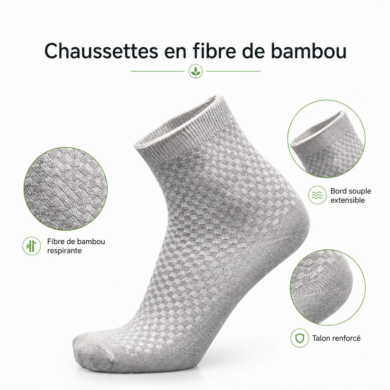 Chaussettes en fibre de bambou – Confort Hajj & Omra